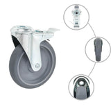 Vidaxl 32 st zwenkwielen met boutgaten 125 mm