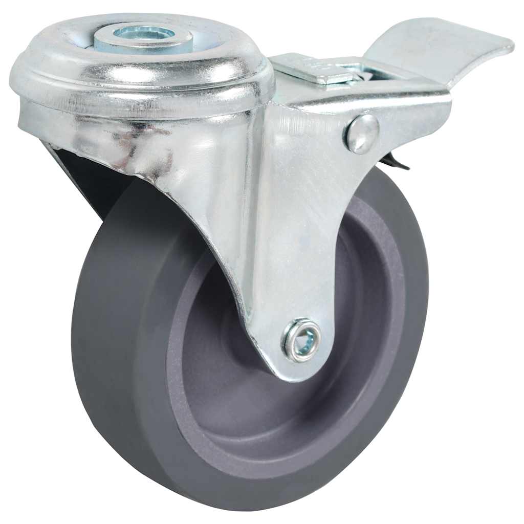 Vidaxl 24 st zwenkwielen met boutgaten 75 mm