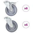 Vidaxl 12 st zwenkwielen met boutgaten 100 mm