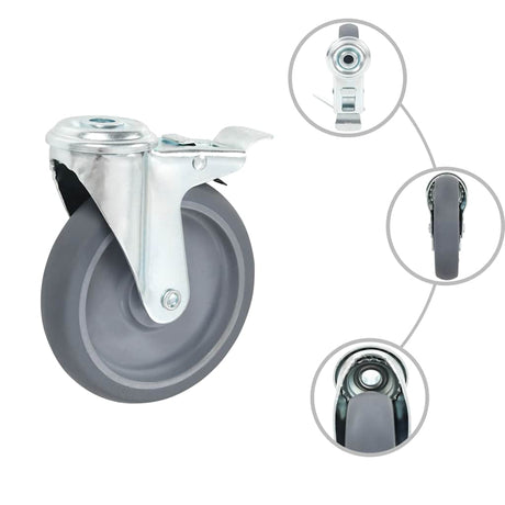 Vidaxl 12 st zwenkwielen met boutgaten 125 mm