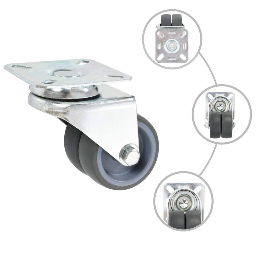 Vidaxl 24 st zwenkwielen dubbel 50 mm