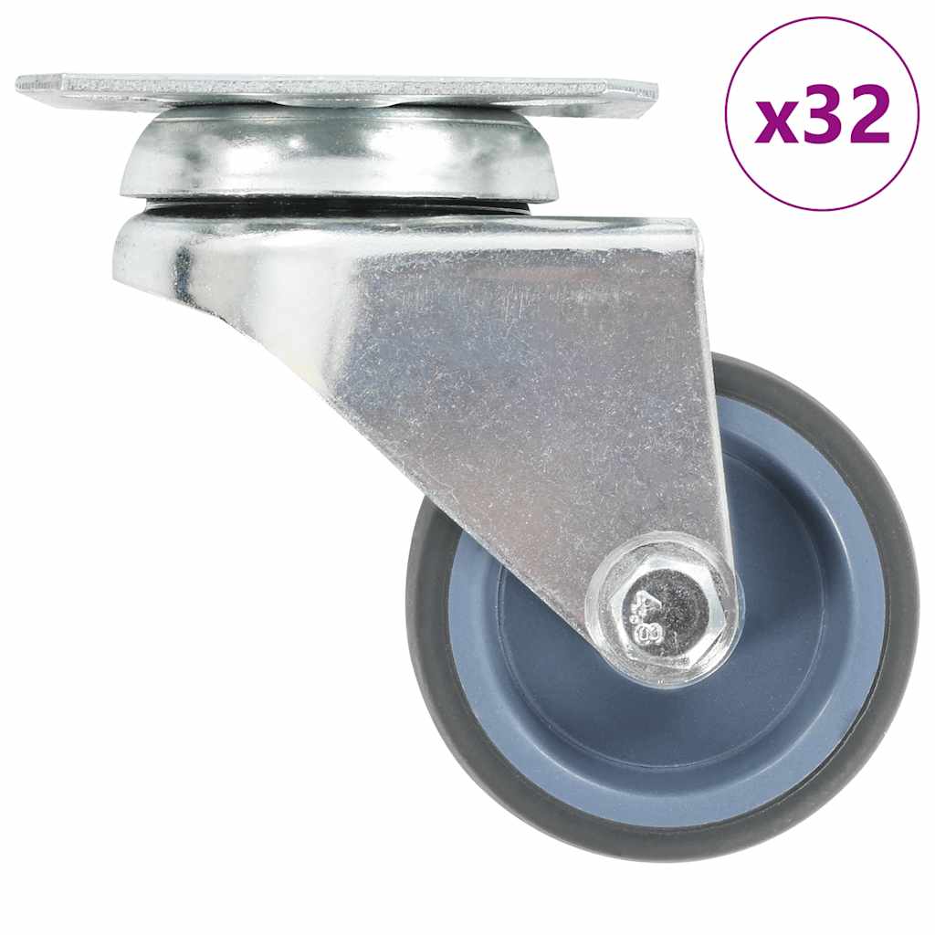 Vidaxl 32 st zwenkwielen dubbel 50 mm