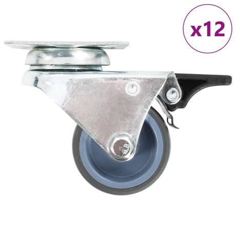 Vidaxl 12 st zwenkwielen dubbel 50 mm