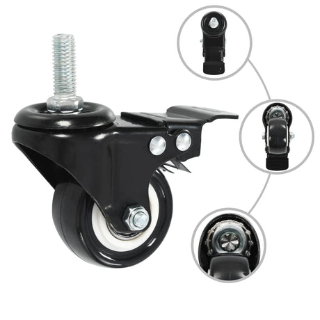 VidaXL swivel wheels 8 sts with brakes 50 mm