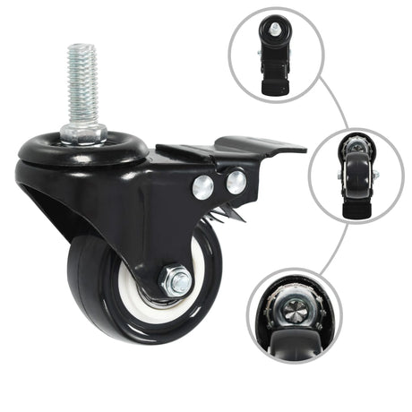 VidaXL Swivel wheels 12 st with brakes 50 mm