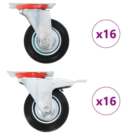 Vidaxl 32 st zwenkwielen 100 mm