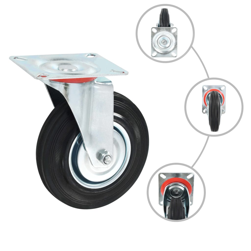 Vidaxl 12 st swivel wheels 125 mm