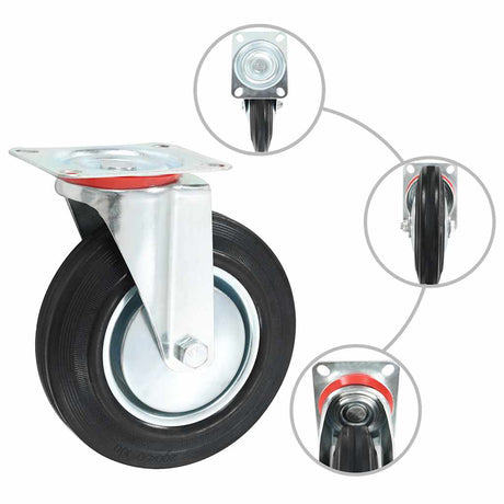 Vidaxl 8 st zwenkwielen 200 mm