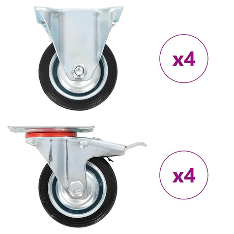 Vidaxl 8 st wielen 75 mm