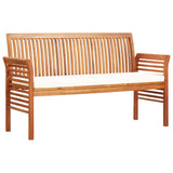 Vidaxl tuinbank 3-zits met kussen 150 cm massief acaciahout