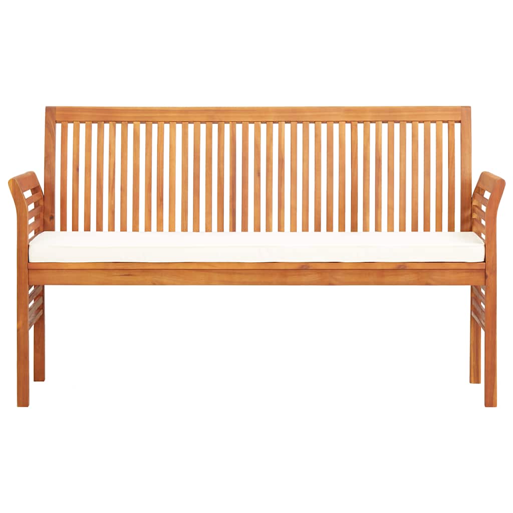 Vidaxl tuinbank 3-zits met kussen 150 cm massief acaciahout