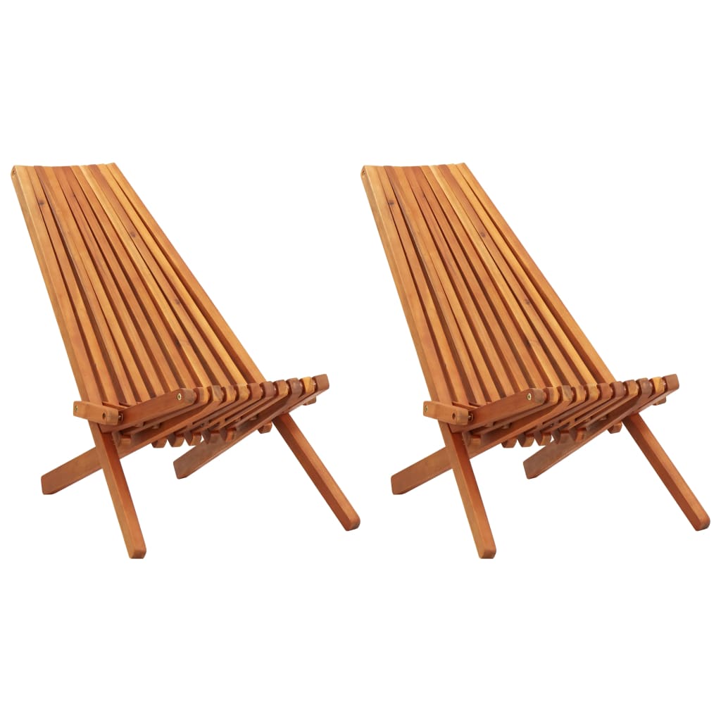 Vidaxl loungestoelen inklapbaar 2 st massief acaciahout