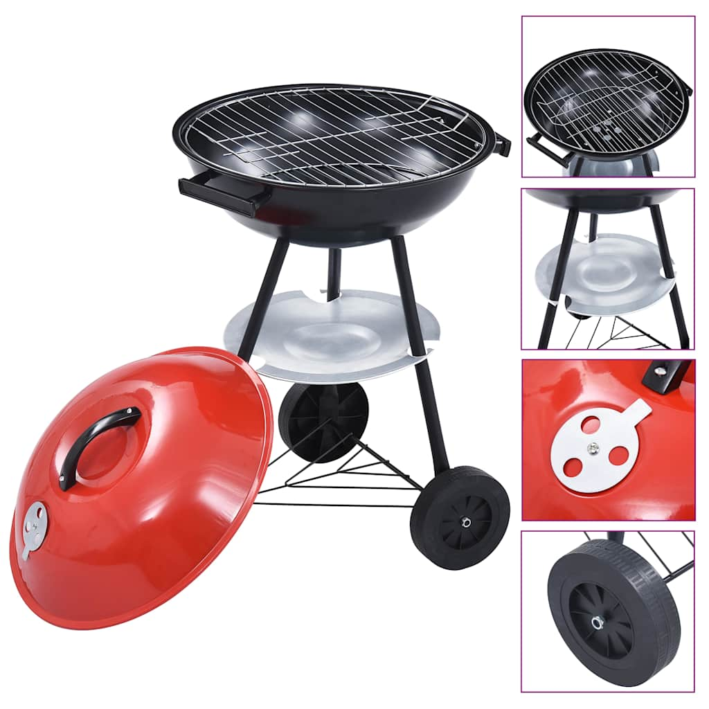 Vidaxl Bullet barbecue charcoal with wheels XXL 44 cm