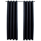 Vidaxl Curtain Blackout med metallringer 2. ST 140x225 cm svart