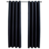 Vidaxl gardin blackout med metallringar 2 st 140x245 cm svart