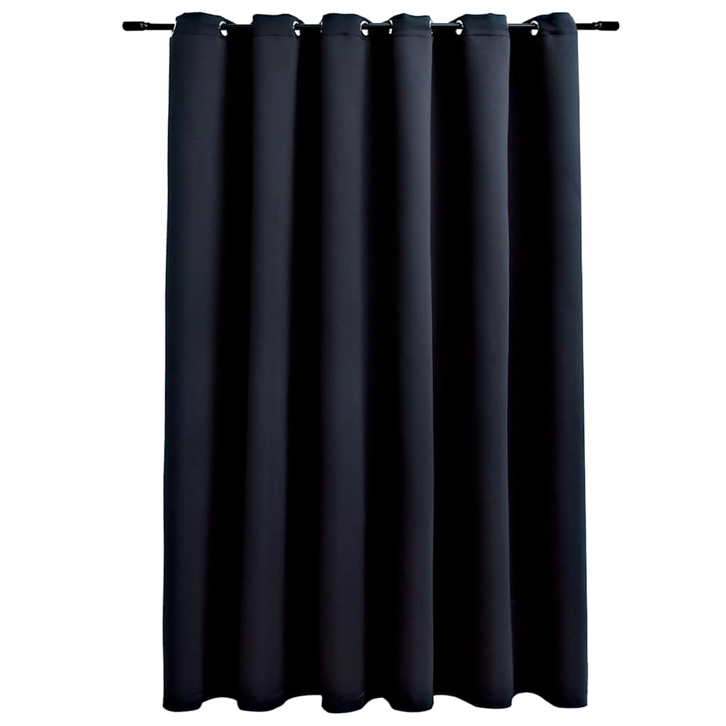 Blackout de cortina Vidaxl con anillos de metal 290x245 cm negro