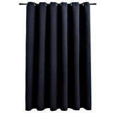 Blackout de cortina Vidaxl con anillos de metal 290x245 cm negro