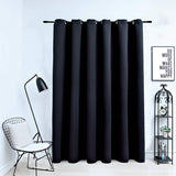 Blackout de cortina Vidaxl con anillos de metal 290x245 cm negro