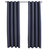 Vidaxl curtains blackout with rings 2 st 140x175 cm anthracite