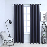 Vidaxl curtains blackout with rings 2 st 140x175 cm anthracite