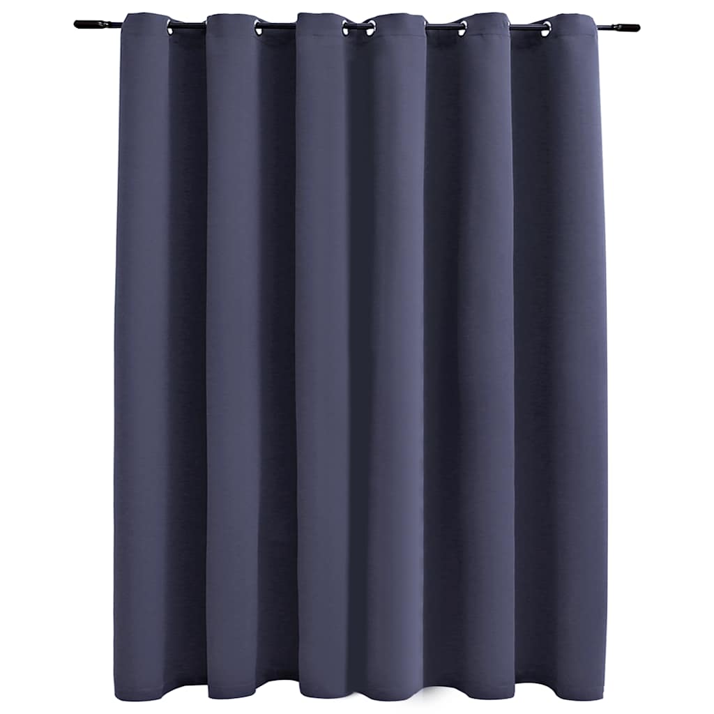 Vidaxl rideau accablant avec des anneaux métalliques 290x245 cm anthracite