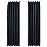 Vidaxl gardiner blackout med kroker 2 stk 140x175 cm antracitt