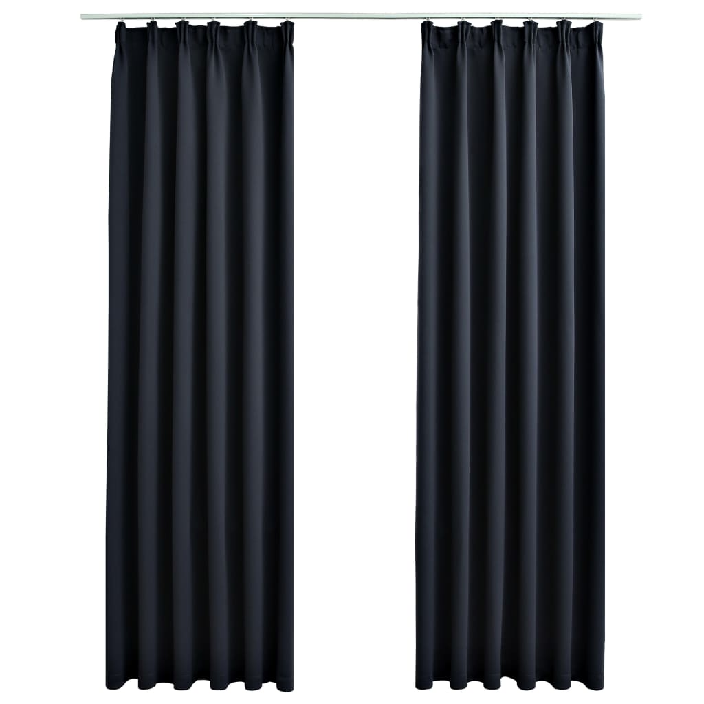 Vidaxl -gardiner mørkere med kroker 2 St 140x225 cm Anthracite