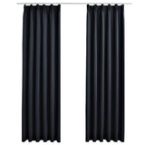 Vidaxl -gardiner Blackout med krokar 2 ST 140x245 cm Anthracite