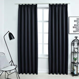 Vidaxl -gardiner Blackout med krokar 2 ST 140x245 cm Anthracite