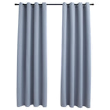 Vidaxl Curtain Damning with Metal Rings 2 St 140x175 cm grå