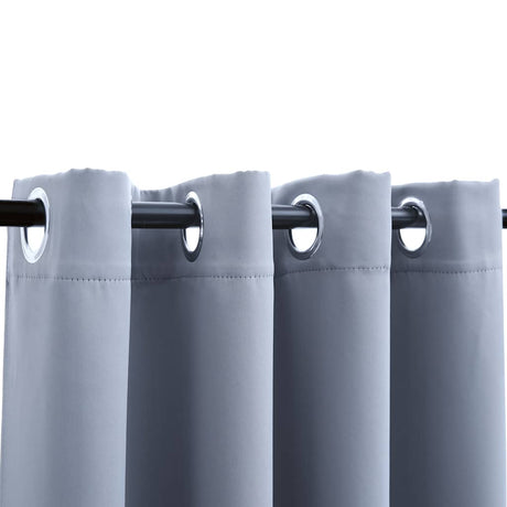 Vidaxl gordijn verduisterend met metalen ringen 2 st 140x175 cm grijs