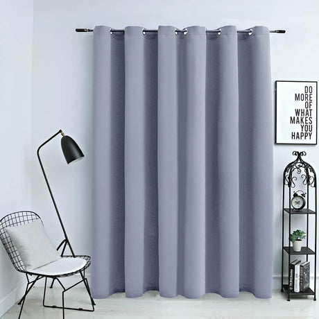 Vidaxl gordijn verduisterend met metalen ringen 290x245 cm grijs