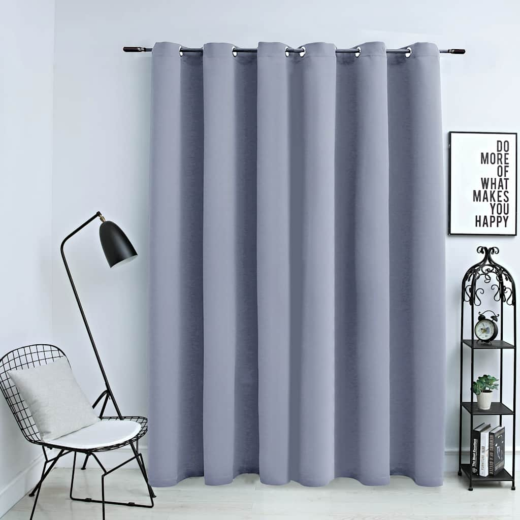 Vidaxl Curtain Blackout s kovovými kroužky 290x245 cm šedá