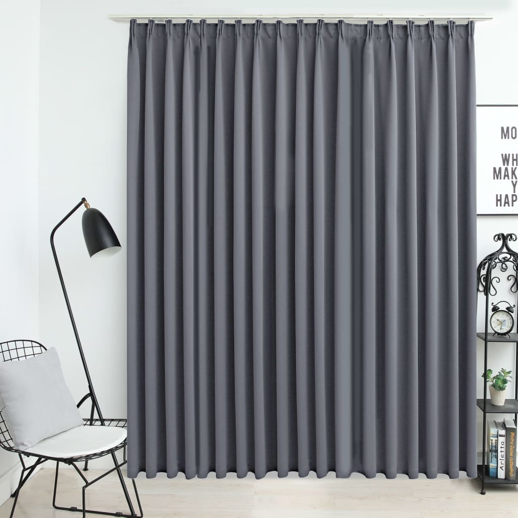 Vidaxl gardin blackout med krokar 290x245 cm grå