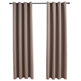 Rideau vidaxl accablant avec des anneaux en métal 2 st 140x245 cm taupe