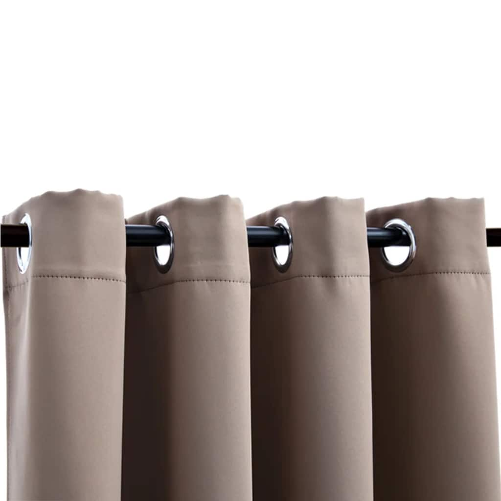 Vidaxl Curtain Damning with Metal Rings 2 St 140x245 cm taupe