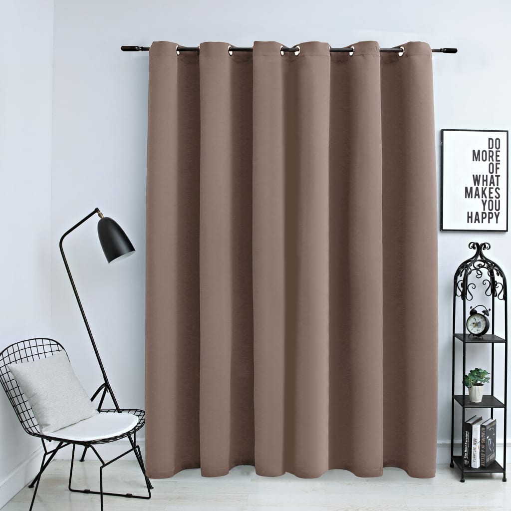 Vidaxl -Vorhang verdammt mit Metallringen 290x245 cm Taupe