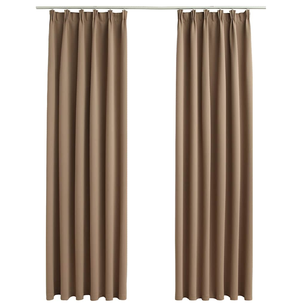 Zavese Vidaxl Blackout s kavlji 2 PCS 140x175 cm taupe