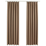 Vidaxl gardiner blackout med kroker 2 stk 140x175 cm taupe