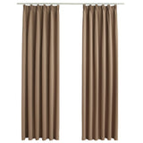 Vidaxl gordijnen verduisterend met haken 2 st 140x225 cm taupe