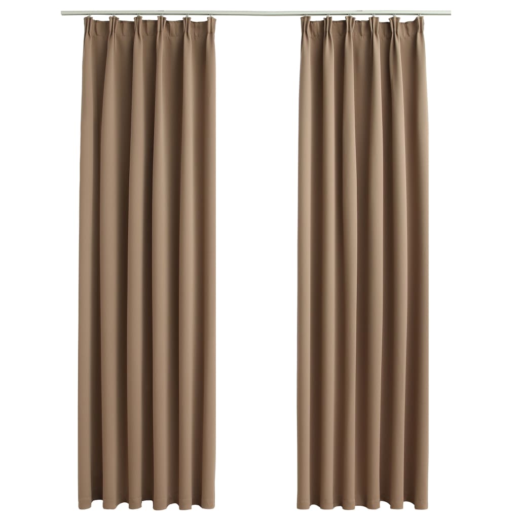 Vidaxl -gardiner blackout med krokar 2 st 140x225 cm taupe