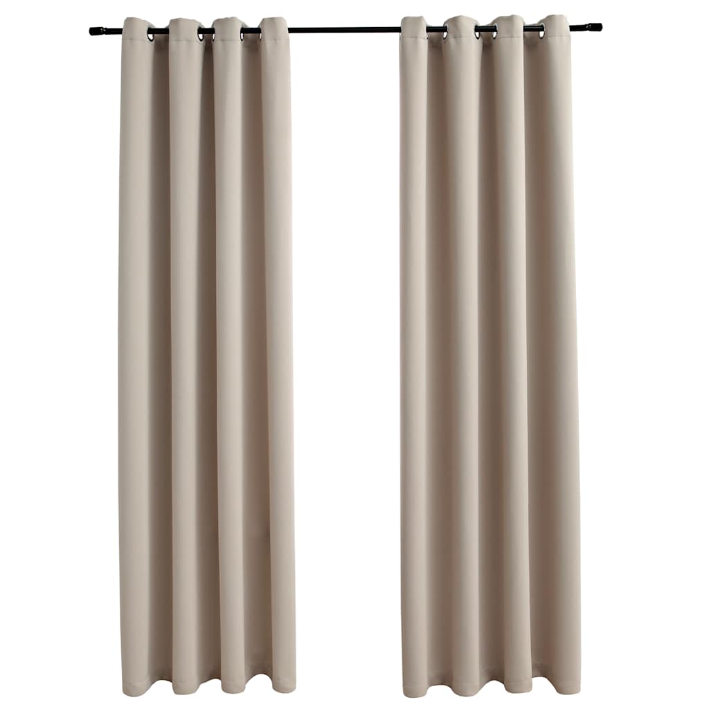 Kurtyna vidaxl potępiająca metalowe pierścienie 2 St 140x245 cm Beige