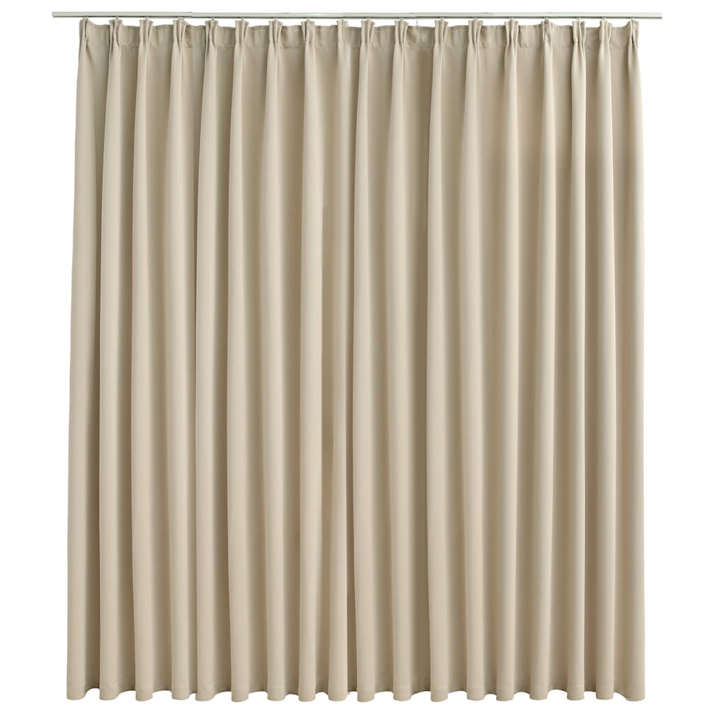 Vidaxl Curtain Blackout med kroge 290x245 cm beige