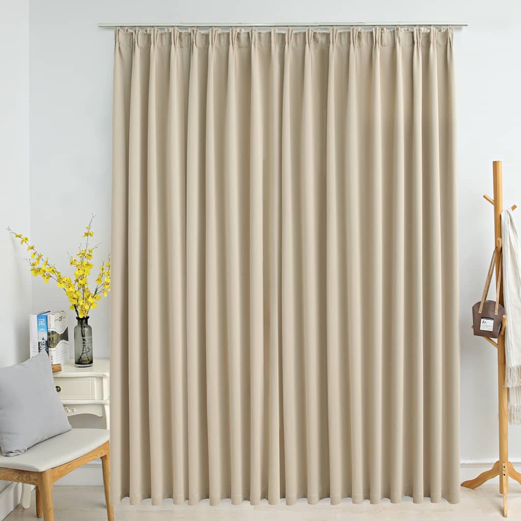 Vidaxl -gardin blackout med krokar 290x245 cm beige