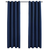 Vidaxl -Vorhang verdammt mit Metallringen 2 ST 140x245 cm Blau