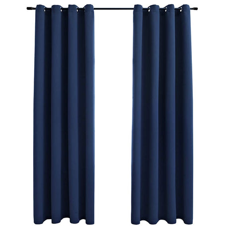 Vidaxl gordijn verduisterend met metalen ringen 2 st 140x245 cm blauw