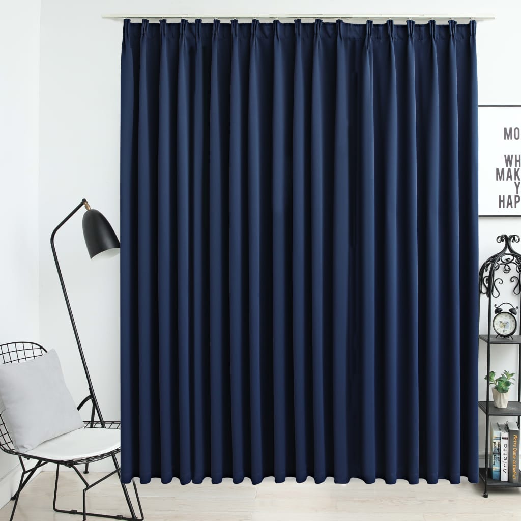 Vidaxl Curtain Damning with Hooks 290x245 cm Blue