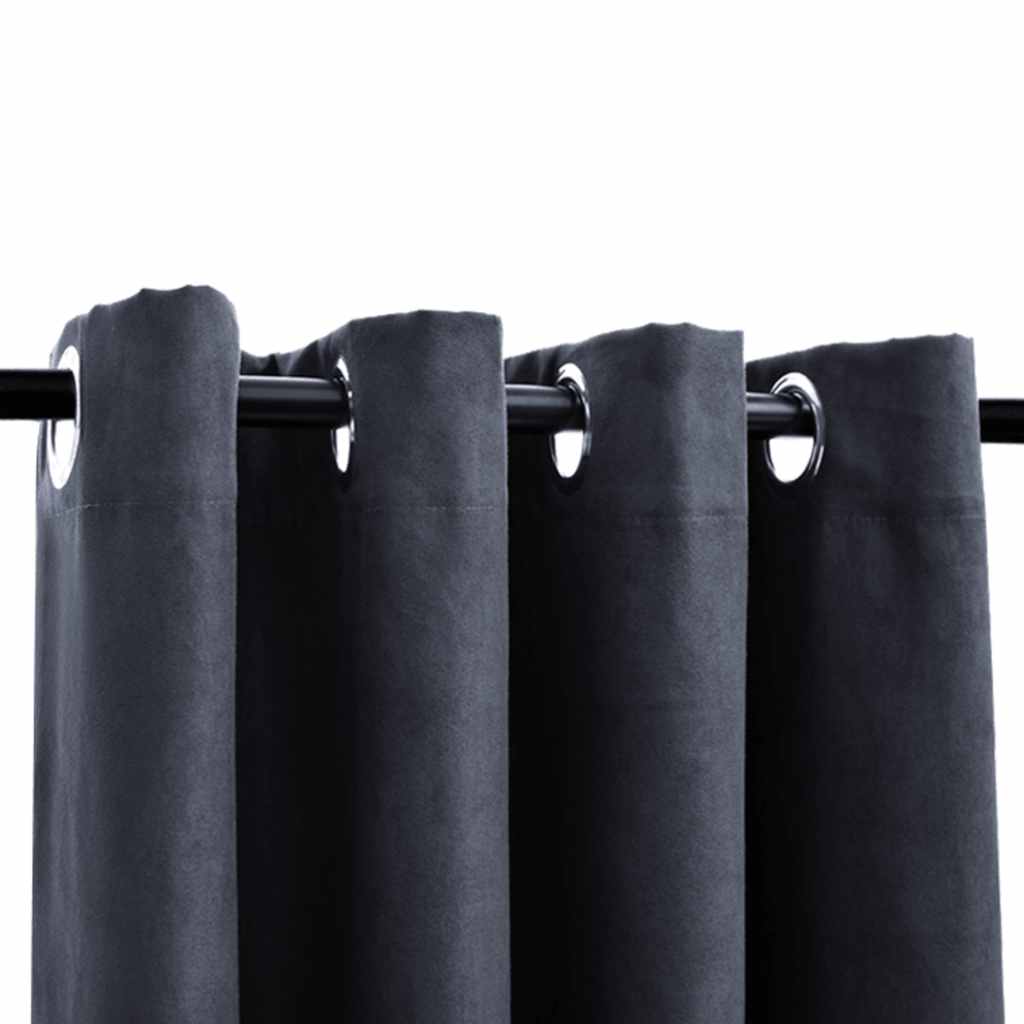 Vidaxl Curtains Blackout med Rings 2 St 140x225 cm Anthracite