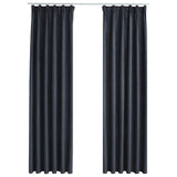 Vidaxl gardiner Blackout med kroge 2 St 140x245 cm Anthracite