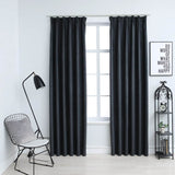 Vidaxl gardiner Blackout med kroge 2 St 140x245 cm Anthracite